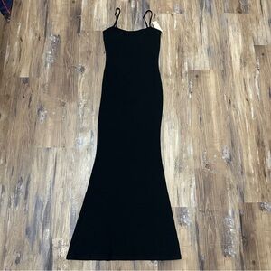 Popilush Black Maxi Dress Bodycon Dress Spaghetti Strap Shapewear Dress Date